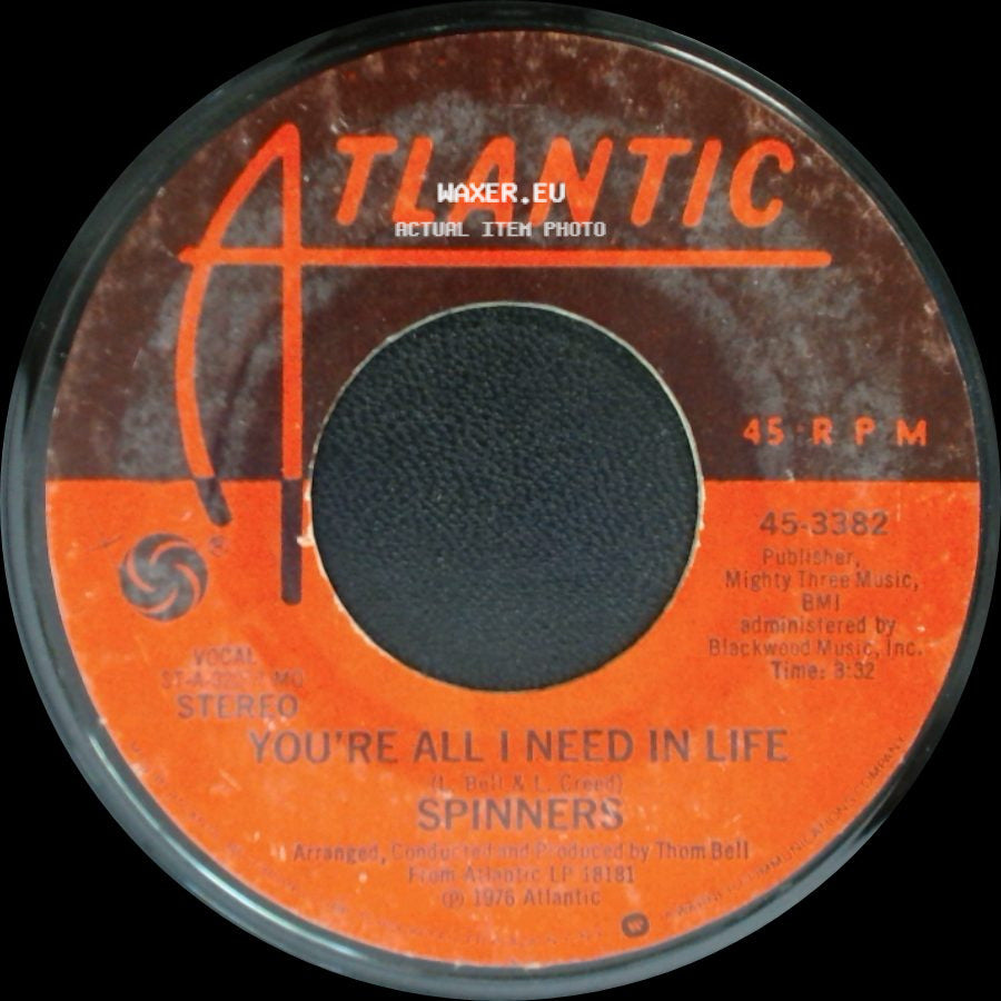 Spinners - You're Throwing A Good Love Away / You're All I Need In Life side B