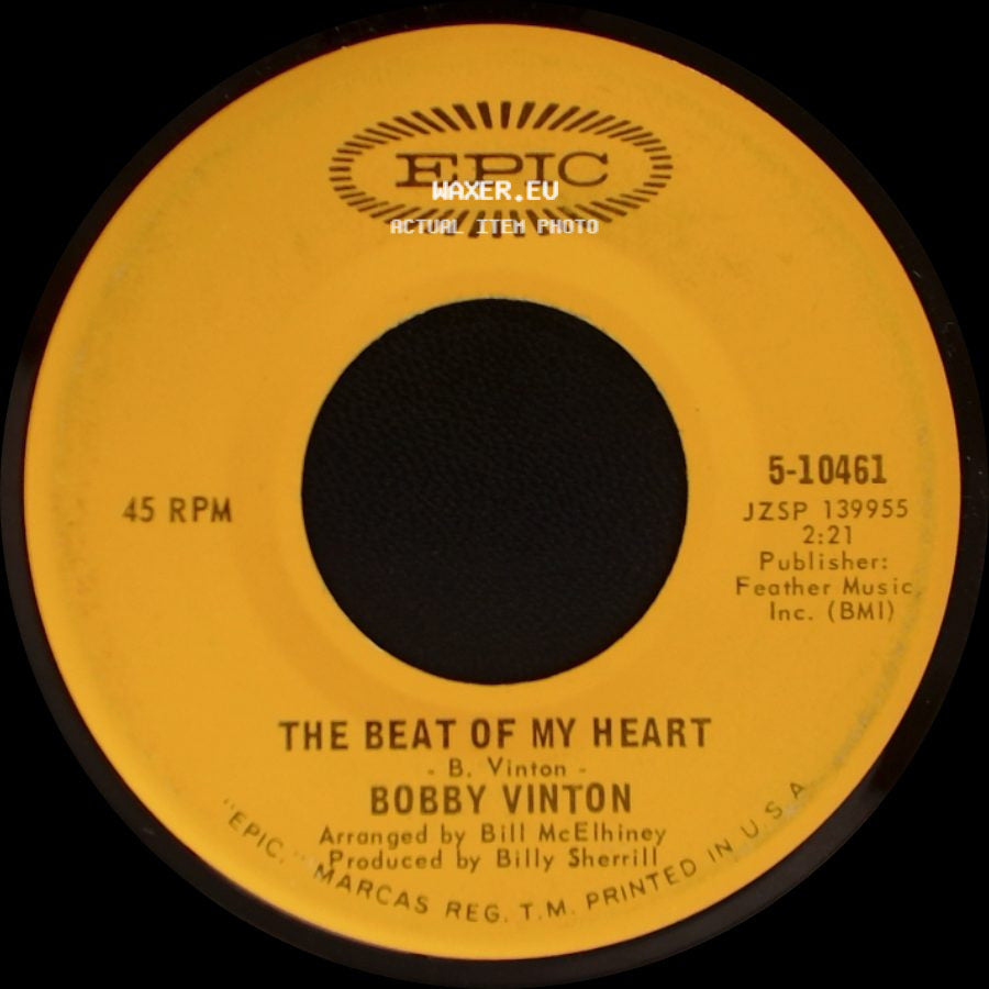 Bobby Vinton - To Know You Is To Love You / The Beat Of My Heart side B
