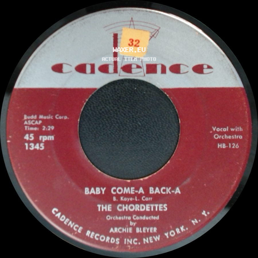 The Chordettes - Lollipop / Baby Come-A Back-A side B