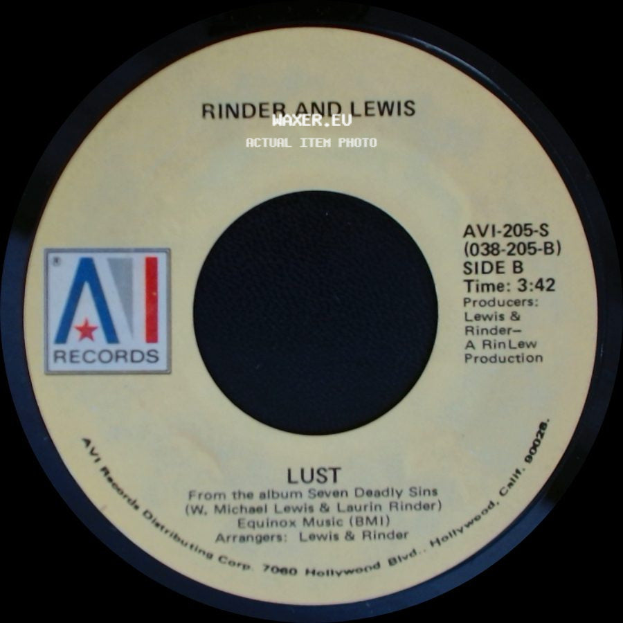 Rinder And Lewis - Envy (Animal Fire) / Lust side B