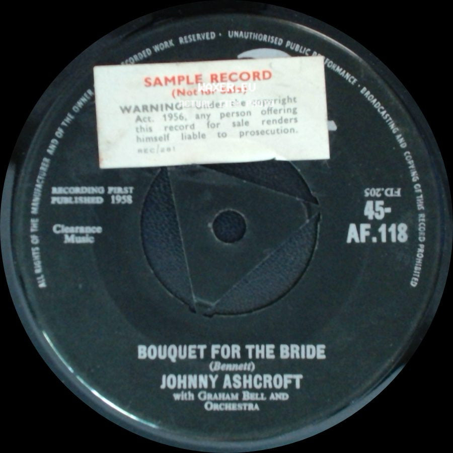 Johnny Ashcroft - A Pub With No Beer / Bouquet For The Bride side B