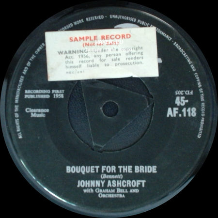 Johnny Ashcroft - A Pub With No Beer / Bouquet For The Bride side B