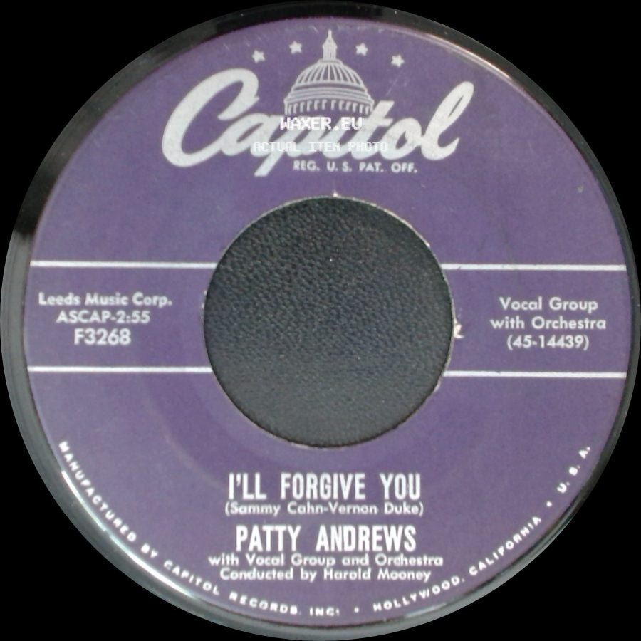 Patty Andrews - The Rains Came Down / I'll Forgive You side B
