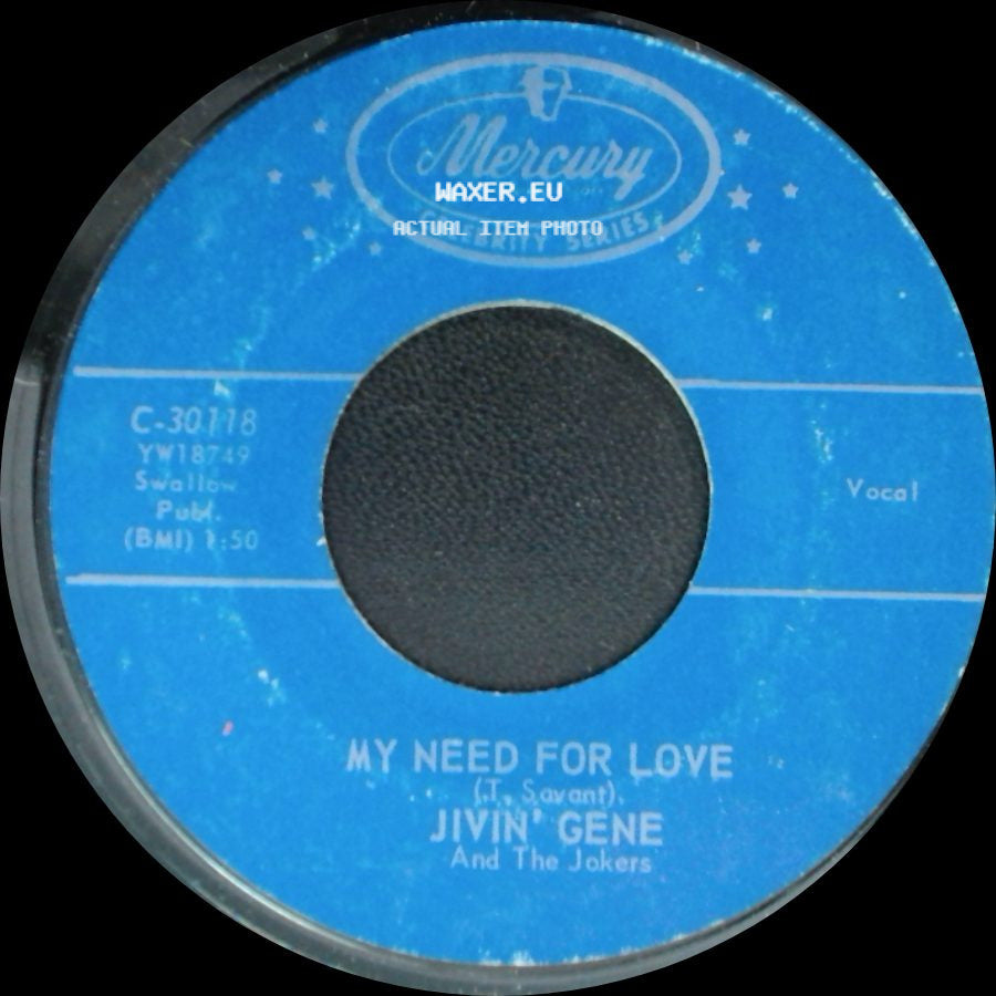 Jivin' Gene And The Jokers - My Need For Love / Breaking Up Is Hard To Do side A
