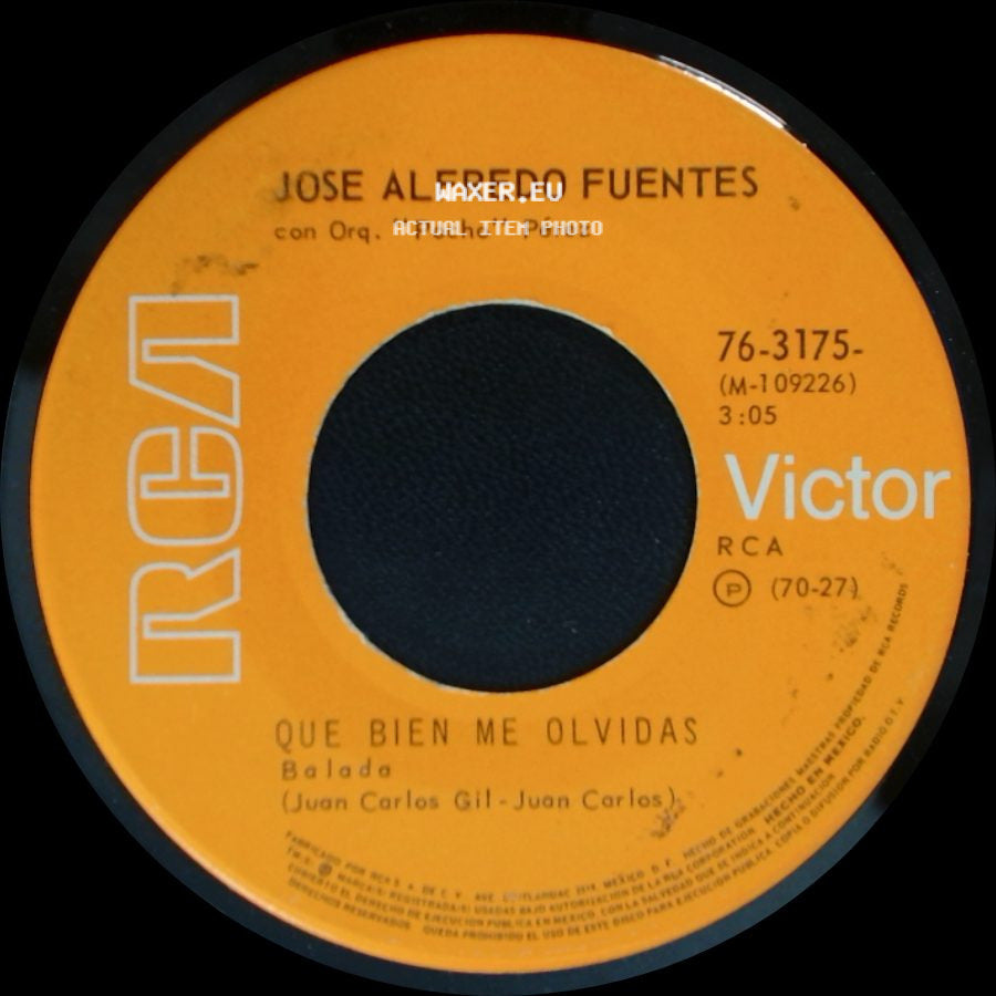 Jose Alfredo Fuentes Con Orq. "Pocho" Pérez / Jose Alfredo Fuentes - Con Mi Bombo Y Mi Chin-Chin / Que Bien Me Olvidas side B
