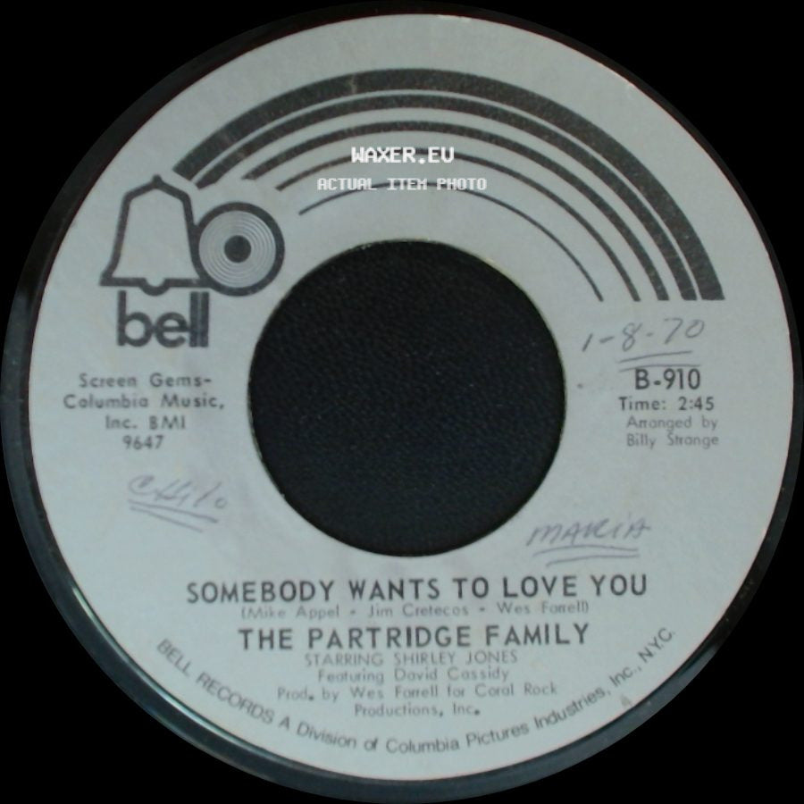 The Partridge Family - Somebody Wants To Love You / I Think I Love You side A