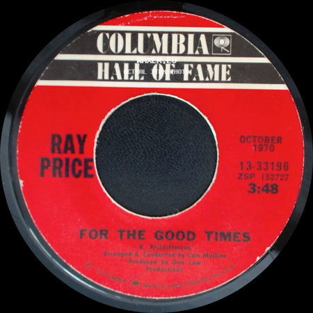 Ray Price - I Won't Mention It Again / For The Good Times side B