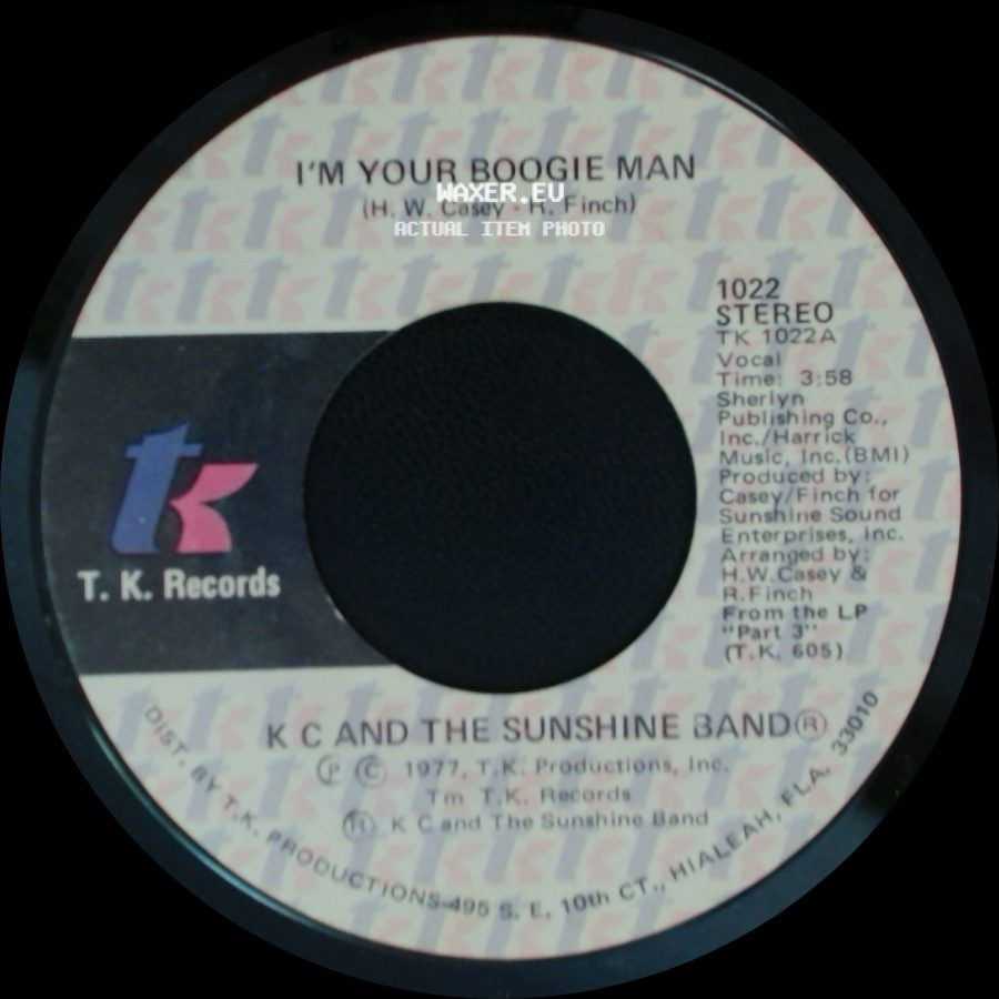 K C And The Sunshine Band - I'm Your Boogie Man / Wrap Your Arms Around Me side A