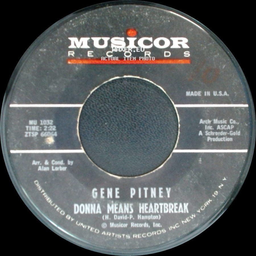 Gene Pitney - True Love Never Runs Smooth / Donna Means Heartbreak side B