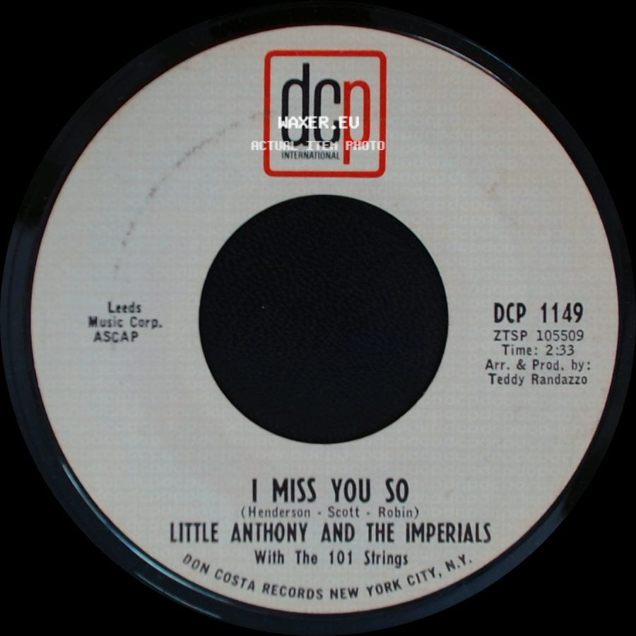 Little Anthony And The Imperials - I Miss You So / Get Out Of My Life side A