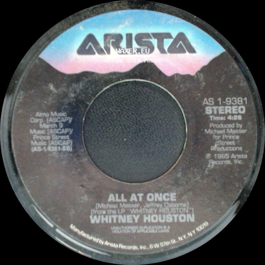 Whitney Houston - All At Once / Saving All My Love For You side A