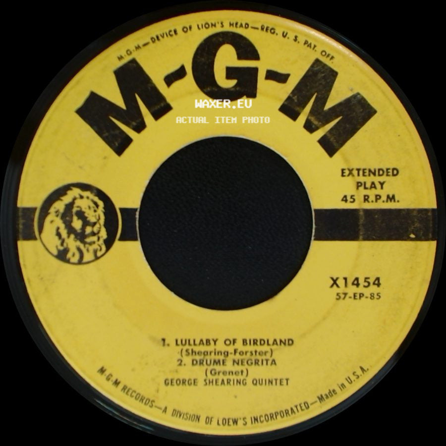 George Shearing Quintet - 1. Lullaby Of Birdland / 2. Drume Negrita / Minor Trouble / Five O'clock Whistle side A