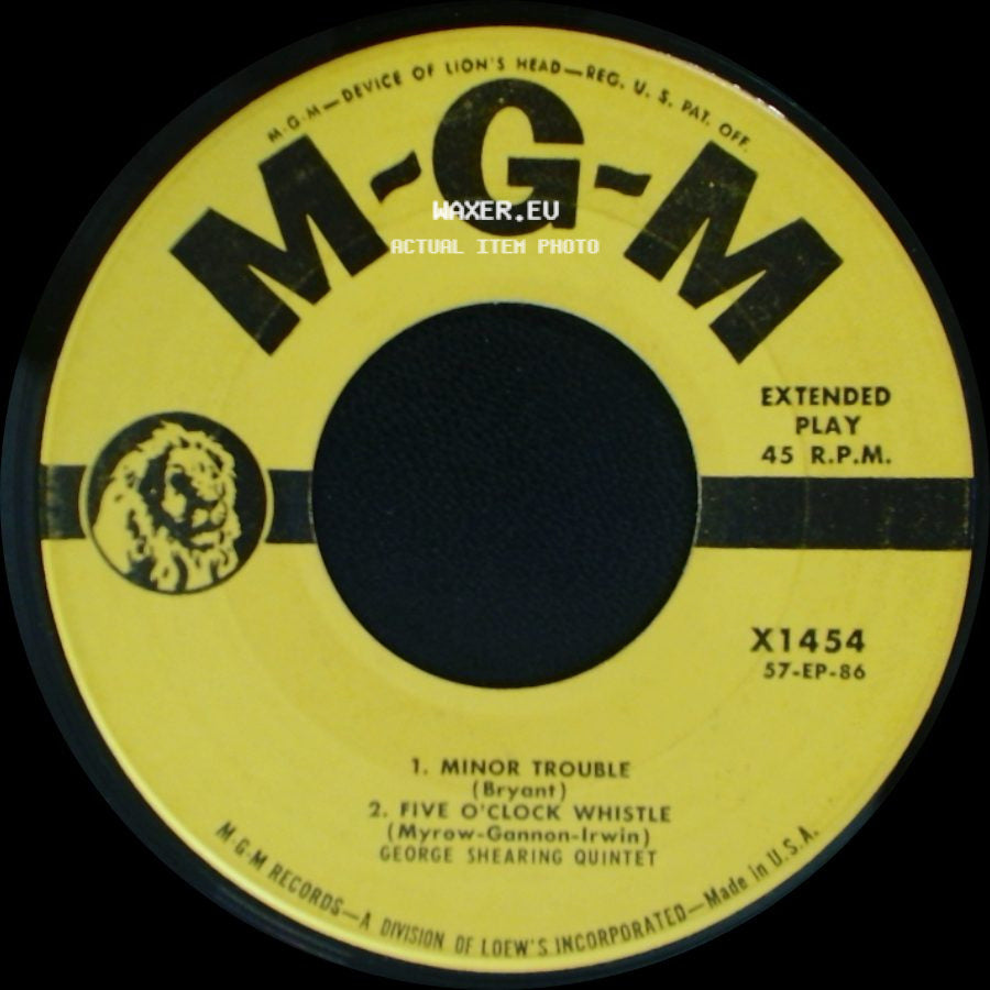 George Shearing Quintet - 1. Lullaby Of Birdland / 2. Drume Negrita / Minor Trouble / Five O'clock Whistle side B