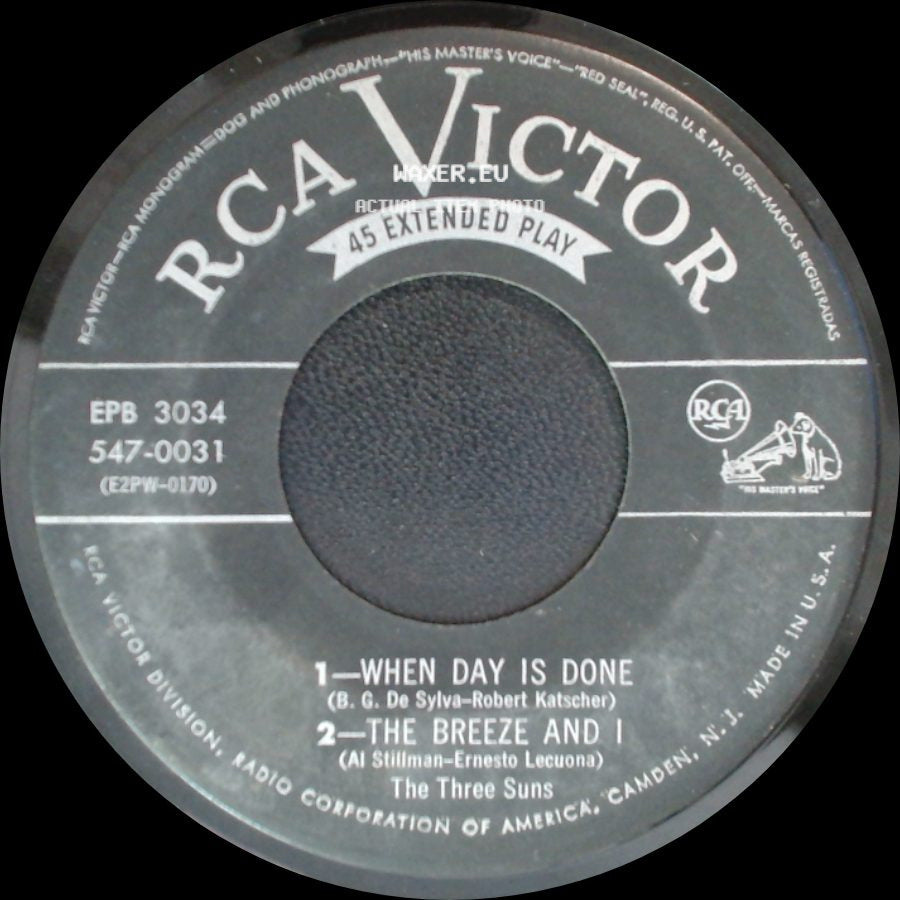 The Three Suns - Twilight Time / Dardanella / When Day Is Done / The Breeze And I side B