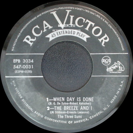 The Three Suns - Twilight Time / Dardanella / When Day Is Done / The Breeze And I side B