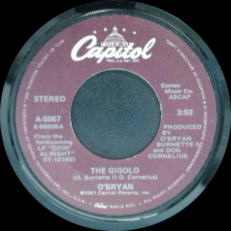 O'bryan - The Gigolo / Can't Live Without Your Love side A