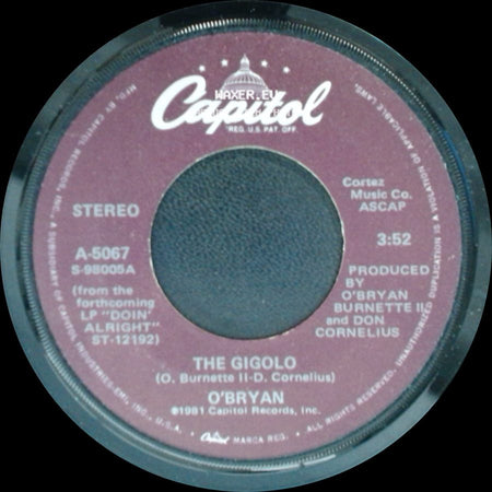 O'bryan - The Gigolo / Can't Live Without Your Love side A