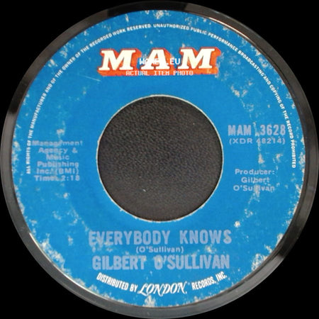 Gilbert O'sullivan - Out Of The Question / Everybody Knows side B