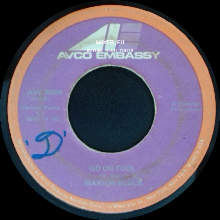 Marion Black - Go On Fool / Who Knows side A