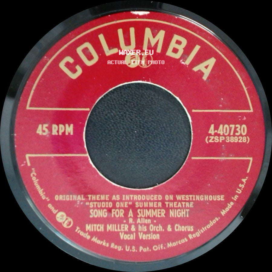 Mitch Miller & His Orch. / Mitch Miller & His Orch. & Chorus - Theme Song / Song For A Summer Night side B