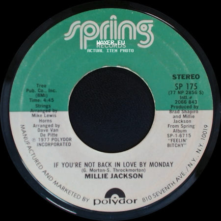 Millie Jackson - A Little Taste Of Outside Love / If You're Not Back In Love By Monday side B