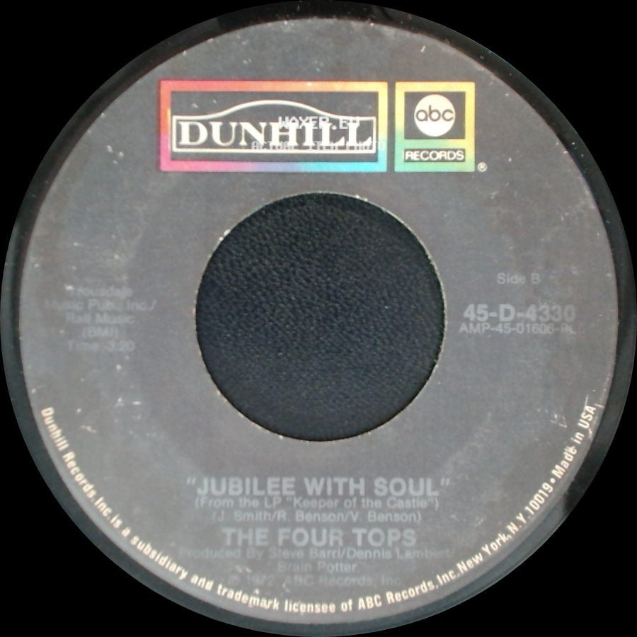 The Four Tops - Keeper Of The Castle / Jubilee With Soul side B