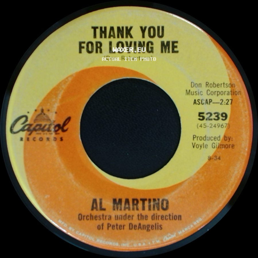Al Martino - Always Together / Thank You For Loving Me side B