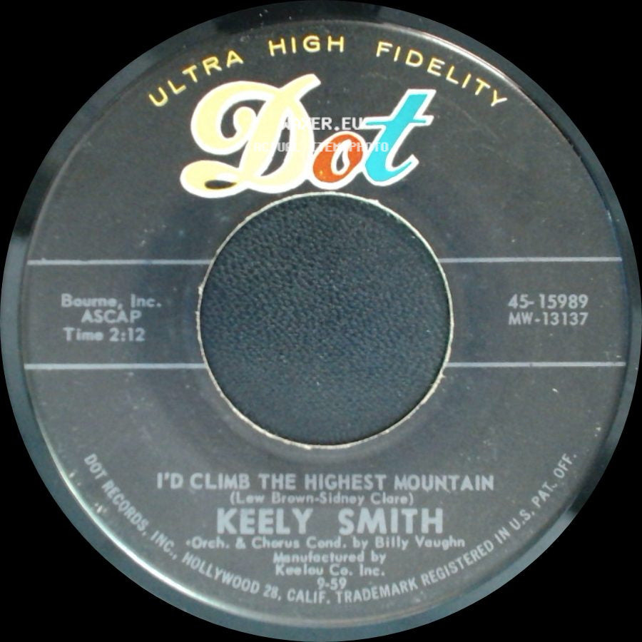 Keely Smith - Don't Let The Stars Get In Your Eyes / I'd Climb The Highest Mountain side B