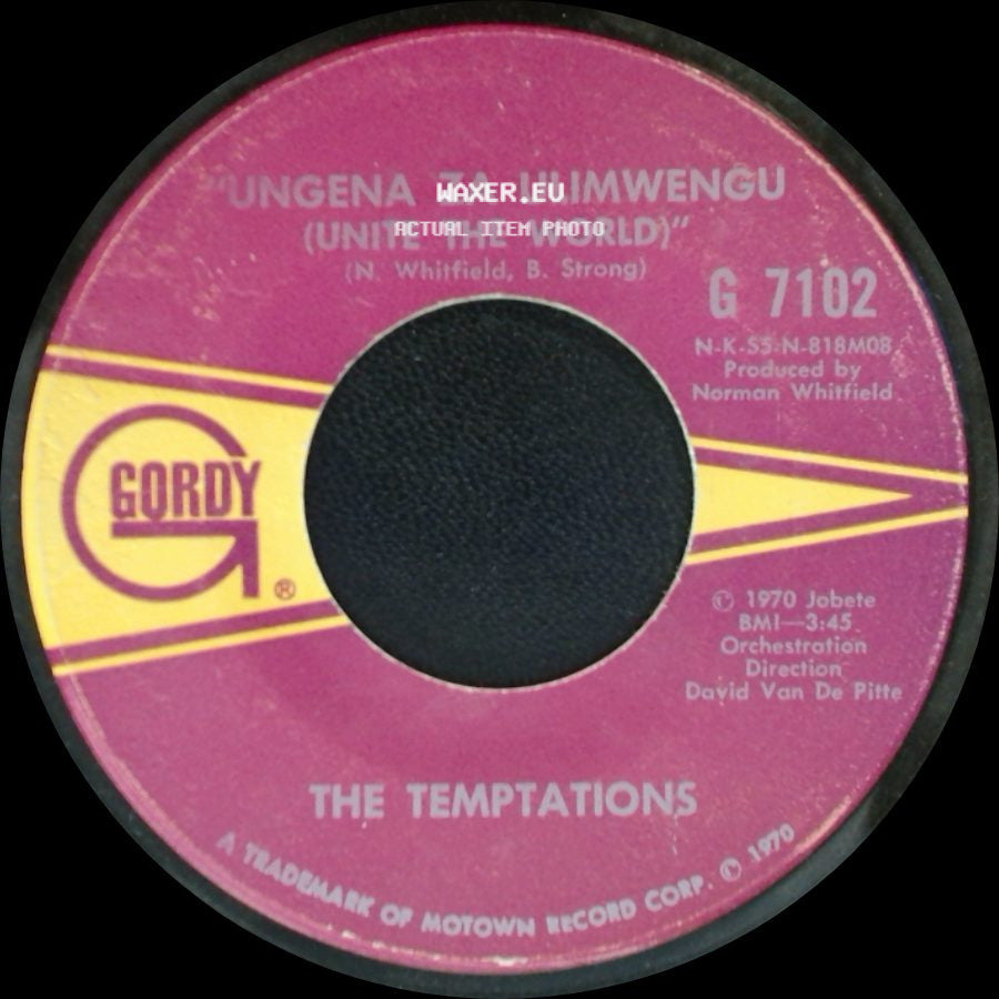 The Temptations - "Hum Along And Dance" / Ungena Za Ulimwengu (Unite The World) side B