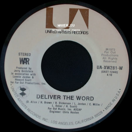 War - Gypsy Man / Deliver The Word side B