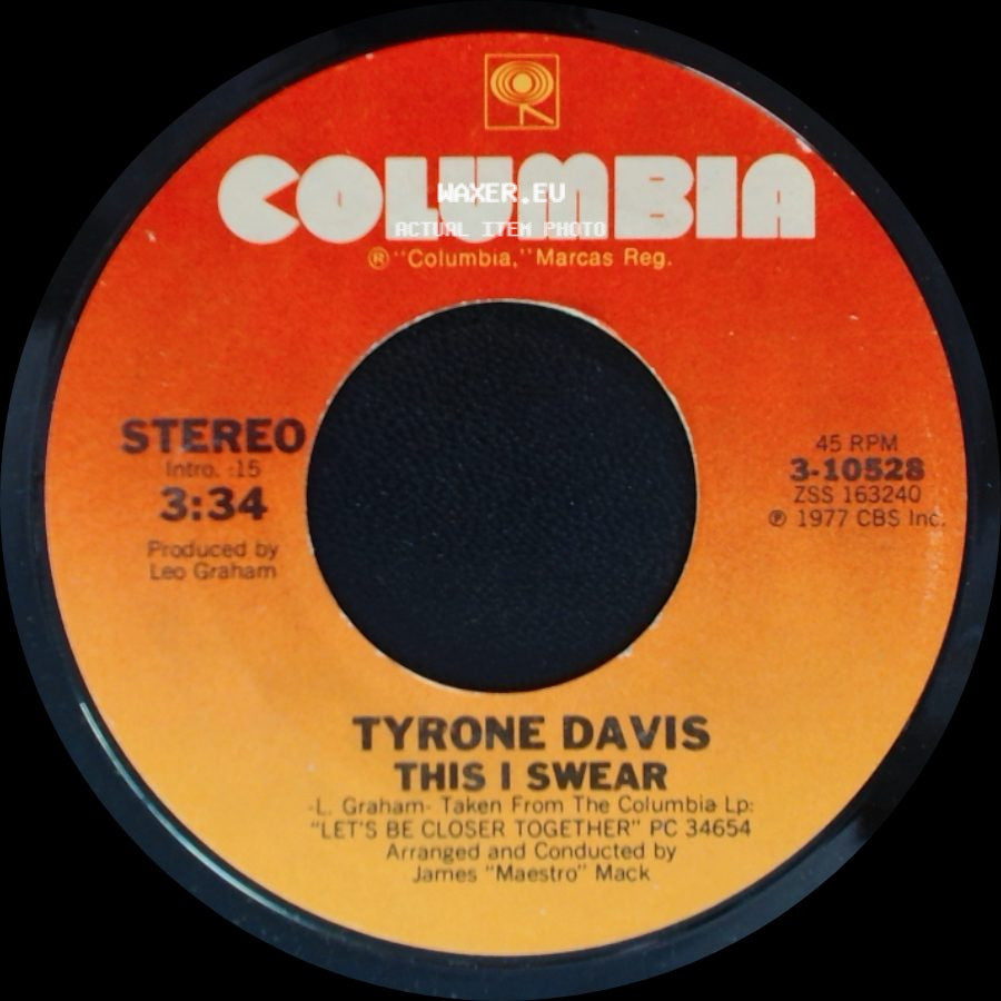 Tyrone Davis - This I Swear / Givin' Myself To You side A