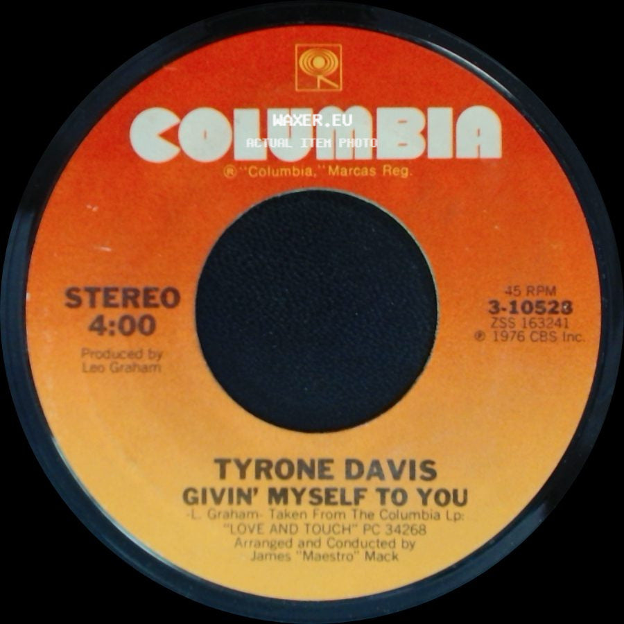 Tyrone Davis - This I Swear / Givin' Myself To You side B