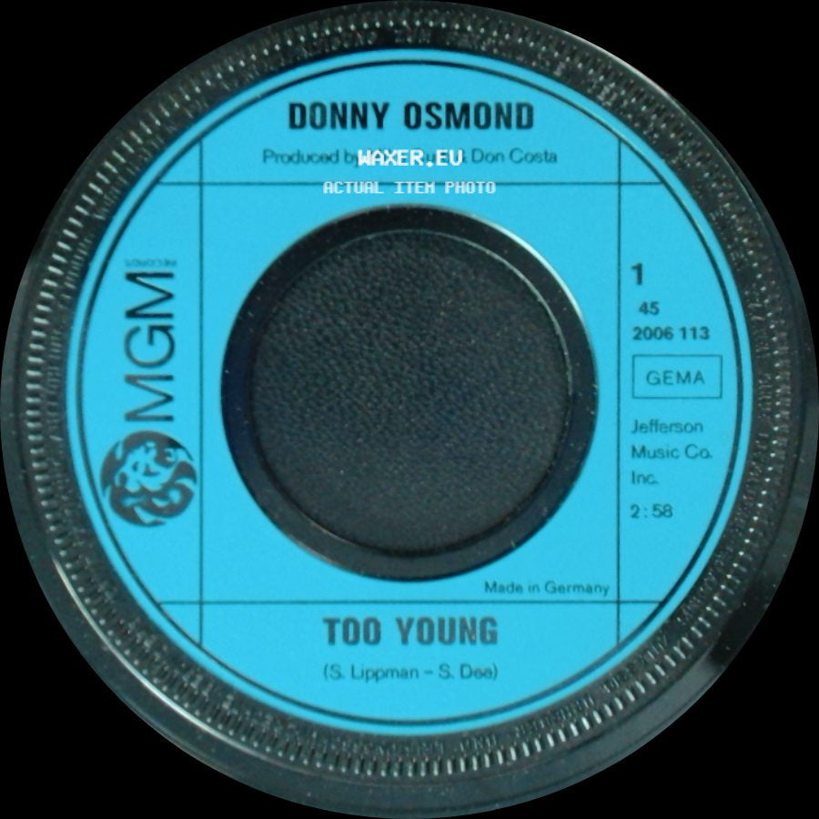 Donny Osmond - Too Young / Love Me side A