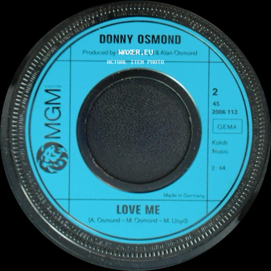 Donny Osmond - Too Young / Love Me side B