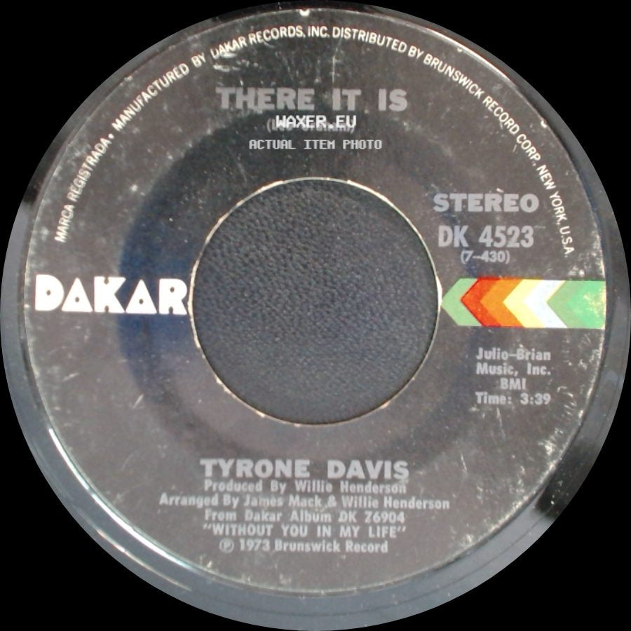 Tyrone Davis - You Wouldn't Believe / There It Is side B