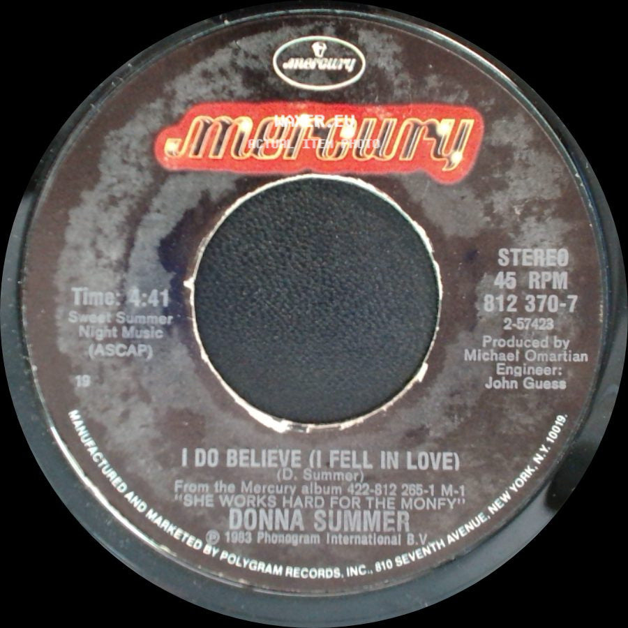Donna Summer - She Works Hard For The Money / I Do Believe (I Fell In Love) side B