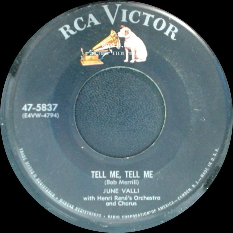 June Valli / June Valli With Henri René And His Orchestra - Tell Me, Tell Me / Boy Wanted side A