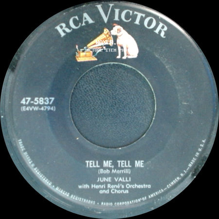 June Valli / June Valli With Henri René And His Orchestra - Tell Me, Tell Me / Boy Wanted side A