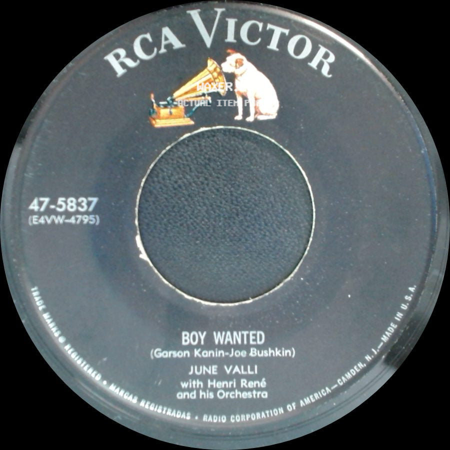 June Valli / June Valli With Henri René And His Orchestra - Tell Me, Tell Me / Boy Wanted side B