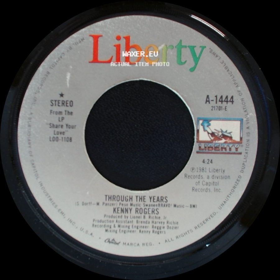 Kenny Rogers - So In Love With You / Through The Years side B