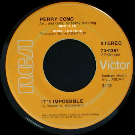 Perry Como - It's Impossible / Long Life, Lots Of Happiness side A