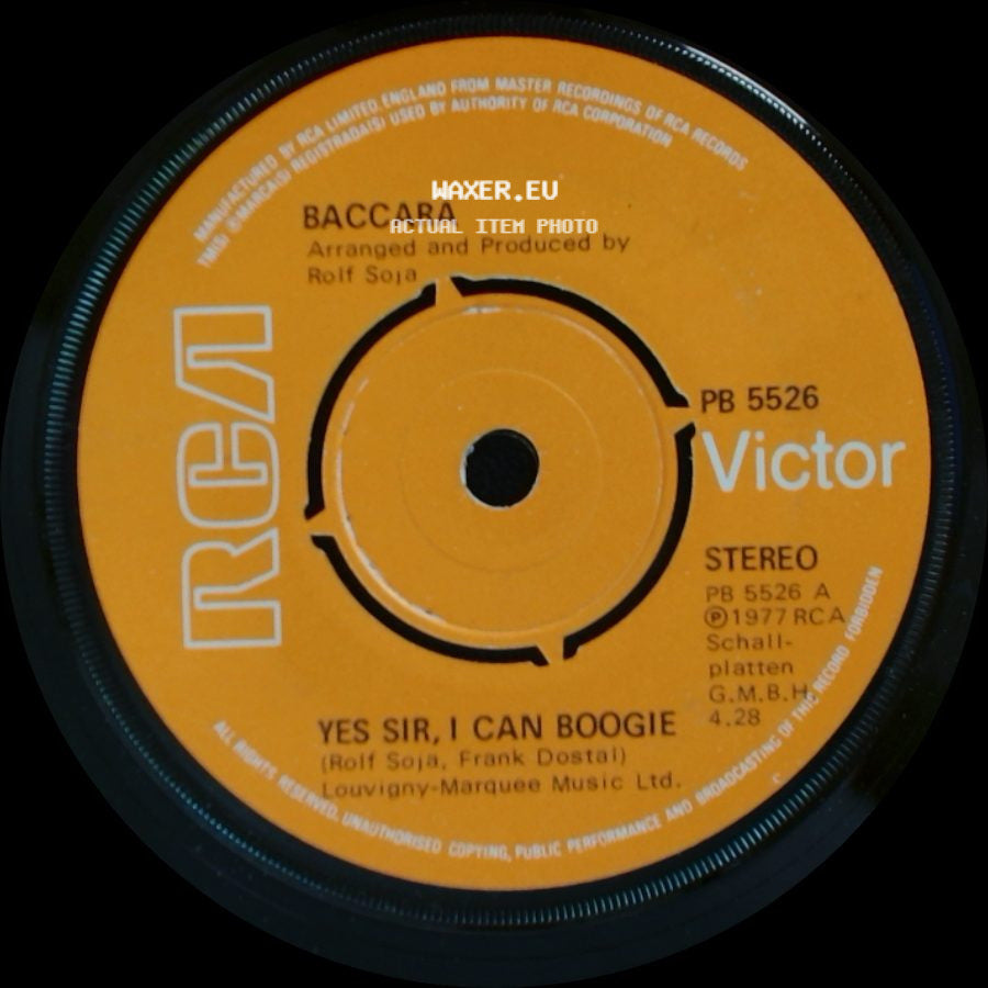 Baccara - Cara Mia / Yes Sir, I Can Boogie side B