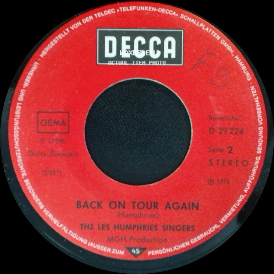 The Les Humphries Singers - Back On Tour Again / Kansas City side A