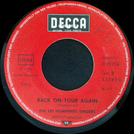 The Les Humphries Singers - Back On Tour Again / Kansas City side A