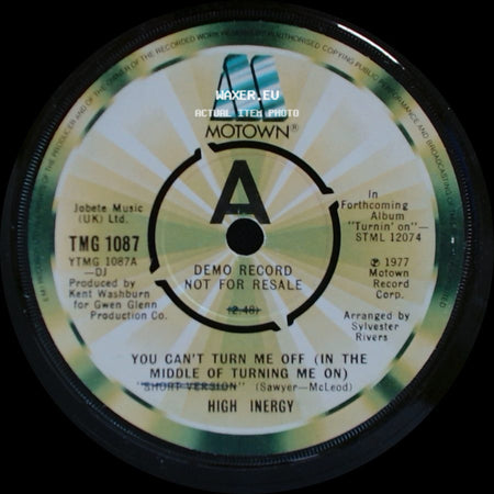 High Inergy - You Can't Turn Me Off (In The Middle Of Turning Me On) / Let Me Get Close To You side A