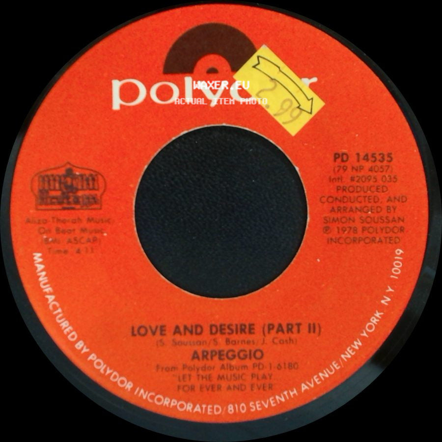 Arpeggio - Love And Desire (Part I) / Love And Desire (Part Ii) side B