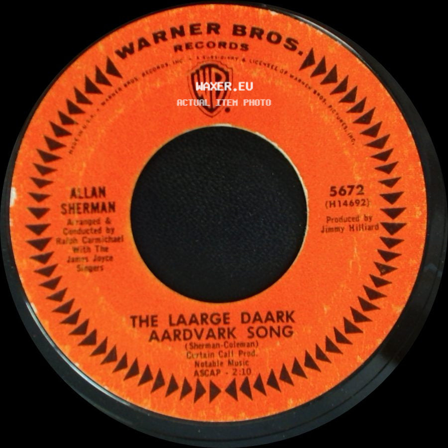 Allan Sherman - The Drinking Man's Diet / The Laarge Daark Aardvark Song side B