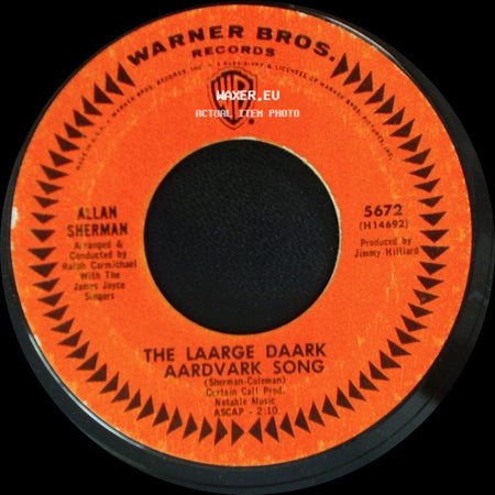 Allan Sherman - The Drinking Man's Diet / The Laarge Daark Aardvark Song side B