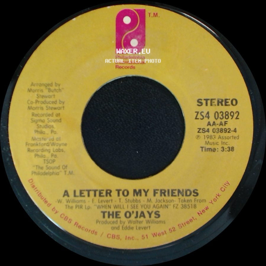 The O'jays - A Letter To My Friends / I Can't Stand The Pain side A
