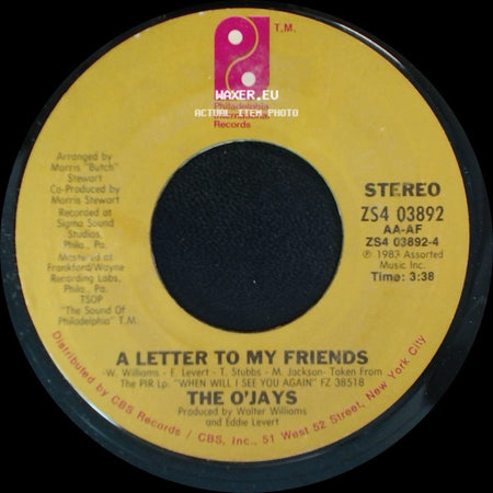 The O'jays - A Letter To My Friends / I Can't Stand The Pain side A